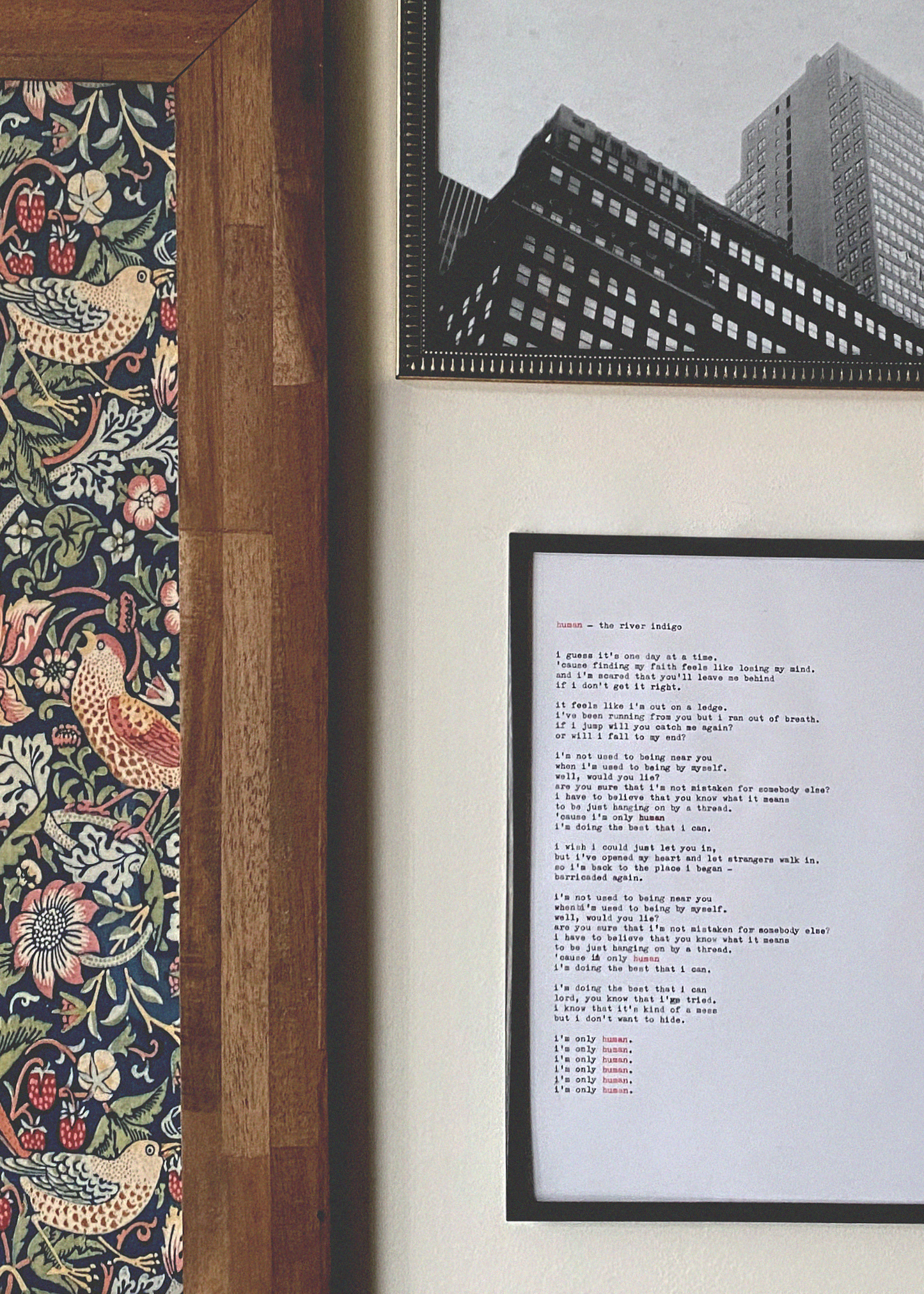 typed lyrics art print